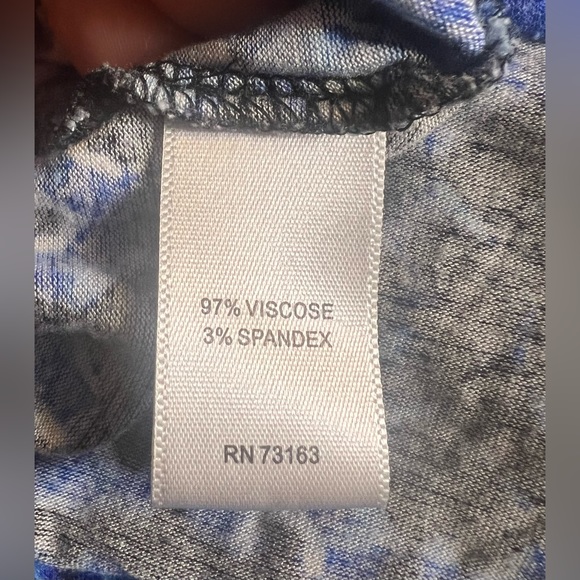 Spense Women Size 2X Plus Braided Empire Waist Blue & Black Print Knit Dress - Picture 3 of 7